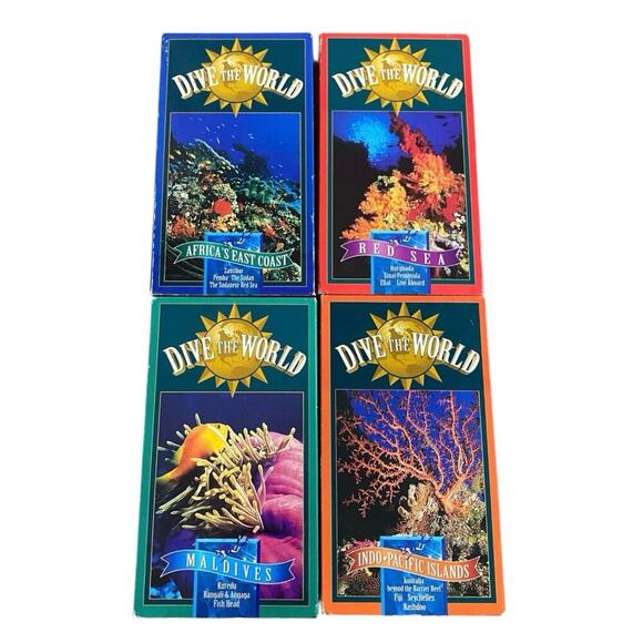 Dive World Ocean Documentaries VHS lot of 4 - Picture 1 of 2